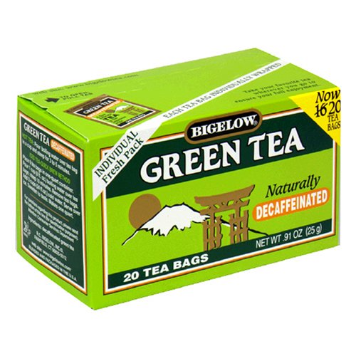 Bigelow Decaffeinated Green Tea, 20-Count Boxes (Pack of 6)