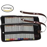 Huhuhero Marco Raffine 72-color Art Colored Pencils with Canvas Pencil Case for Artist Sketching Coloring Drawing Writing