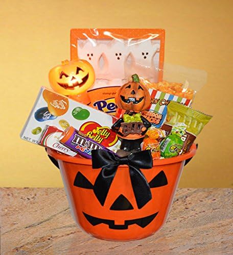 Boo! Halloween Gift Basket with Jack O Lantern Bobblehead