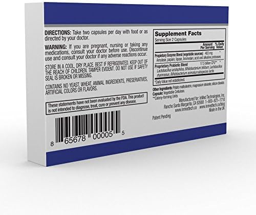 PROBIOTIC Travel Pack with Digestive Balancing ENZYMES - Enbiotic (17.5 Billion CFU) - Slips into your Pocket or Purse to handle your digestive needs on the go - Unique strains of GOOD bacteria and absorption enhancing enzymes.