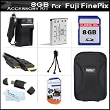 8GB Accessory Kit For Fuji FinePix Z900EXR Digital Camera Includes 8GB High Speed SD Memory Card + Extended (1100 Mah) Replacement Battery For Fuji NP-45A + AC/DC Travel Charger + Hard Case + Mini HDMI Cable + USB Reader + Screen Protectors + More