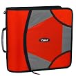 Case-it D-185 XLarge Capacity Zipper Binder with 5-Tab File Folder - Red