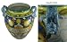 Italian Majolica Umbrella Stand Urn