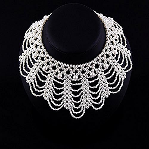 Women Idyllic Natural Pearl Beige Chain Clavicle Neclace