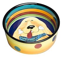 Henriksen Imports Mary Naylor Golden Retriever Dog Dish, Large