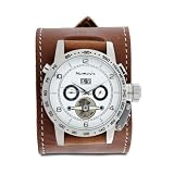 Nemesis Men's BGSB070S Mechanical Heavy Duty Brown AutoMech Leather Band Watch