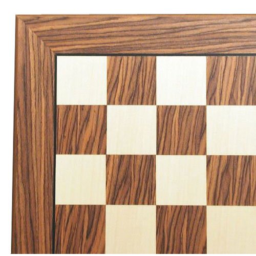 Worldwise Imports Rosewood and Maple Chessboard with Frame and Stripe and 1.75in Squares