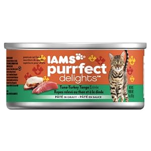 Iams Purrfect Delights Tuna-Turkey Tango Entree PATE in Sauce Cat Food, 3-Ounce