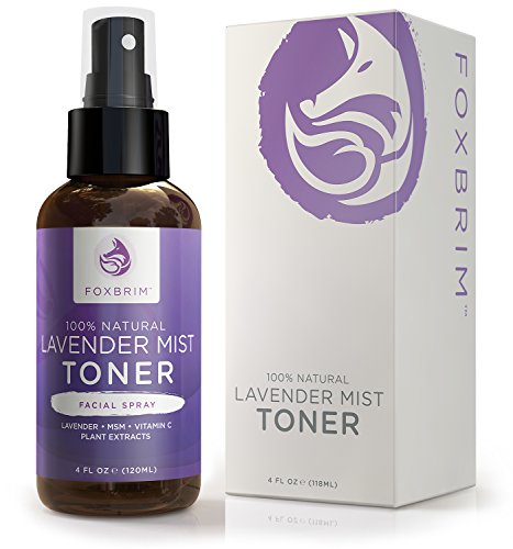 Lavender Mist Face Toner - 100% Natural Mist Spray Facial Toner - Refreshing & Revitalizing - Nourishing & Restoring Ingredients - MSM, Aloe, Yucca, Spirulina, Gotu Kola & Vitamin C - Foxbrim 4OZ