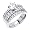 .925 Sterling Silver Round-cut CZ Cubic Ziconia Solitaire with side-stone Ladies Engagement Ring and Wedding Band 2 Two Piece Set (Size 5 to 9) - Size 5