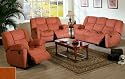 3pc Brown Microfiber Motion Recliner Loveseat Sofa Chair Set