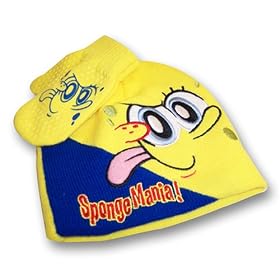 Boy's Spongebob Squarepants Yellow Knit Hat and Gloves Set - Toddler