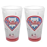 Philadelphia Phillies Frosted Pint Glass (16-Ounce, Set of 2)
