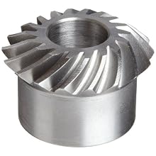 Boston Gear LSA-R Series Spiral Miter Gear, 1:1 Ratio, 20 Degree Pressure Angle, 35 Degree Spiral Angle, Plain Bore, Steel, Right Hand