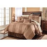 16 Pc. NOTTINGHAM OVERSIZED BED IN A BAG COMFORTER SET W  TWO SHEET SETS TAUPE, KING by Victorian Collections