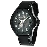 Android Men's AD469BKK Espionage Skeleton Ion-Plating Black Open Heart Watch