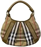 Burberry Phoebe Brown Check Canvas and Studded Leather Shoulder Bag 3201107