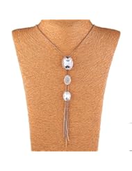 Art and Craft Supply: Bolo Lariat 18K Gold Bling Rhinestone Pendant Long Tassel Y Necklace - JYE