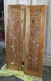 DOOR PANEL W/ MONSTERA LEAF DESIGN - TEAK WOOD