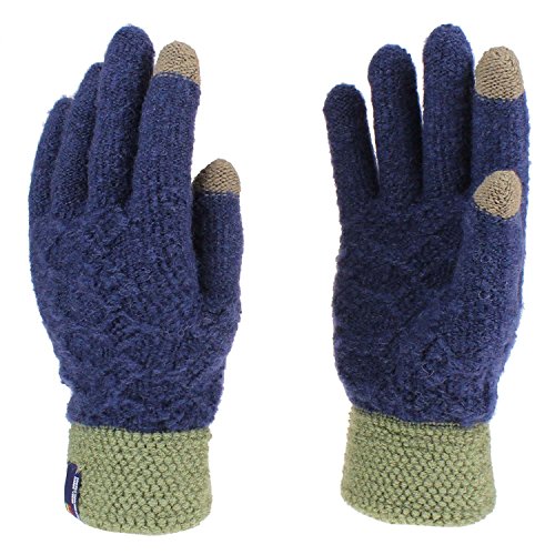 JAKY Global Mens Touchscreen Thick Knitted Warm Gloves