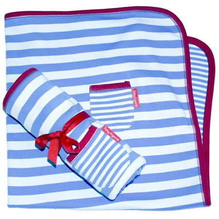 Toby tiger stripy blue/pale blue baby blanket