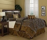 7Pcs Full Catherine Jacquard Comforter Bedding Set