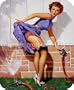 A Near Miss Gil Elvgren Vintage Pinup Girl MOUSE PAD