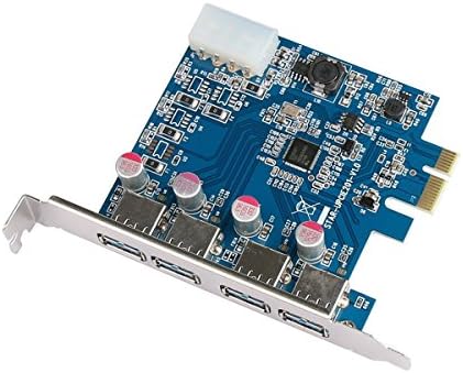 DEGOL PCI-E Express Card USB 3.0 4 Ports and 5V 4-Pin Power Connector for Desktops