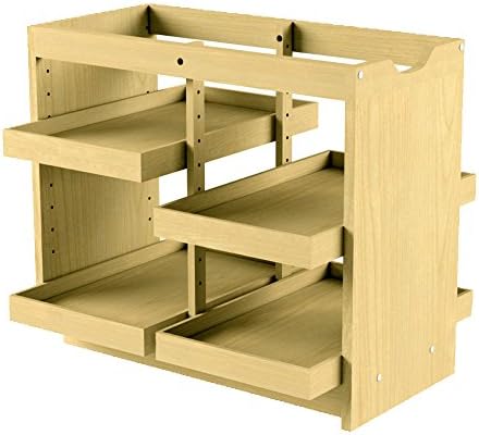 Cabinet Pull Out Shelving Organizer 17 Inch Wide 4 Half Shelves