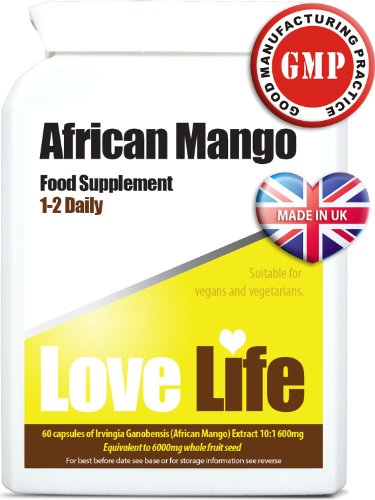 LOVE LIFE High Strength African Mango | 6000mg x 60 Capsules | 100% Natural With No Additives | Slimming / Diet / Weight Loss Pills | LOVE LIFE - Premium GMP Supplements
