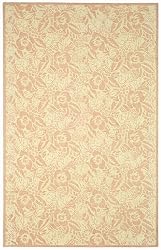 5'6" x 8'6" Rectangular Oscar Isberian Rugs Area Rug Blossom Color Hand Hooked China "Martha Stewart Collection" Art Moderne Design
