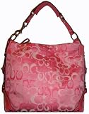 Coach Purse Handbag Opt Signature Largy Carly Pink 13981