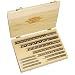 Alvord Polk 155-S-03 High-Speed Steel Taper Pin Reamer Set, Left Hand Helical Flute, Uncoated Finish, 11-Piece, #0 - #10 Taper Pin Sizes in Wood Case