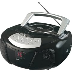 AEG SR 4334 Tragbares Stereo Radio (LED Display, CD Player, MW/UKW-Tuner, 60 Watt) schwarz