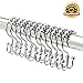 Kictero Shower Curtain Rings ( Set of 12 ) 100% Stainless Steel Rustproof Double Glide Shower Curtain Hooks Glides Smothly Bathroom Hooks for Shower Liner and Shower Curtain