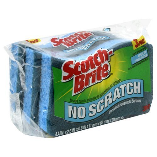 3M MP3-CFD Scotch-Brite No Scratch Multi- Purpose Sponge - 3 Pack - 60 Count Floor Display