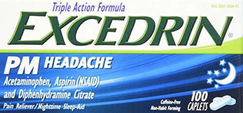 Excedrin pm headache pain reliever caplets, 100 count