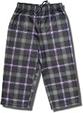 Charcoal Plaid Microfiber Flannel Lounge Pants for Children