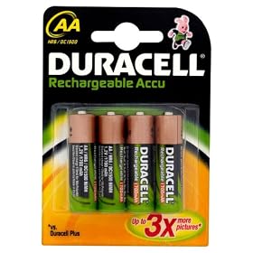 Duracell Rechargeable Accu 1700 mAh AA Batteries - 4-Pack