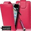 SUPERGETS� High Quality Apple Ipod Touch 4G 4TH 5G 5TH (2010,2011,2012) Generation Leather Flip Case Pink, Touch Screen Stylus And LCD Screen Protector