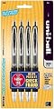 uni-ball 207 Retractable Medium-Point Gel Pens, 4 Black Ink Pens