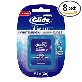 Glide Floss, Whitening Plus Scope, 35-Meters Packages (Pack of 8)
