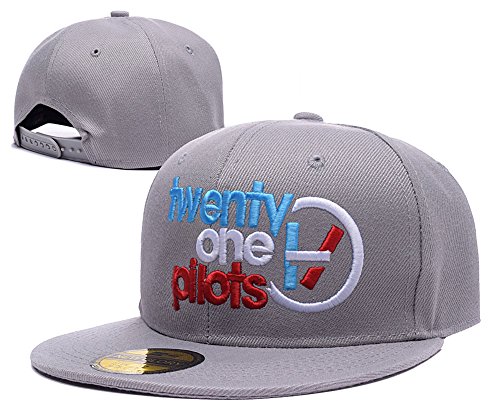 ANDREYD Twenty One Pilots Band Logo Adjustable Snapback Caps Embroidery Hats - Grey