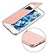 iPhone 7 Case, LONTECT Slim Thin View Window PU Leather Flip Case with Smart Unlock Metal Slide Touch for Apple iPhone 7 - Rose Gold