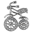 Silver Tone Bike Pin Brooch