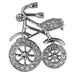 Silver Tone Bike Pin Brooch