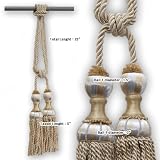 Review Best Home Fashion  / Beautiful Duel-head Curtain Tassel Tie-backs (Set of 2) - BEIGE