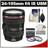 Buy Canon EF 24-105mm f 4 L IS USM Zoom Lens with 3 UV FLD CPL Filters + Accessory Kit... by Canon