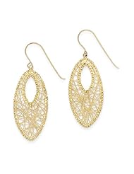 Oval Wire Wrapped Web Earrings in 14 Karat Yellow Gold