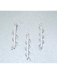 Hanfords of London Handmade Silver Spirals Pendant and Earrings Set. Handcrafted in the UK.
